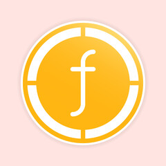 Obraz premium Florin coin icons. Dutch antiles money symbol, currency Icon with soft color gradients fill.