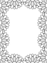 All these designs are hand-drawn and unique 
Flower Border Beautiful black and white illustration for adult coloring book,
This is a printable Beautiful Zentangle Coloring page for KDP Interior, POD p