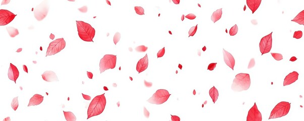 Delicate Watercolor Poinsettias on White Background