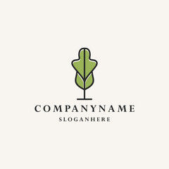 Tree leaf logo template vector illustration design