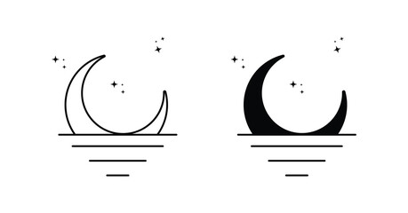 moon on water black outline