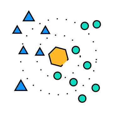 nearest neighbors knn algorithm line icon vector. nearest neighbors knn algorithm sign. isolated symbol illustration