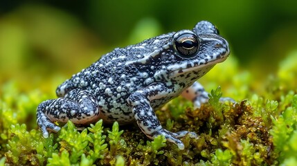 Fototapeta premium Natterjack toad in a natural enviroment Macro datails Epidalea calamita : Generative AI