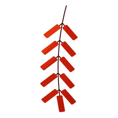 Chinese firecrackers, fireworks. Asian pyrotechnics. Celebrating the event. Icon, element, symbol on isolated white background. Hand drawn vector illustration.