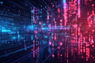 Digital Technology background of data and network created with Generative AI