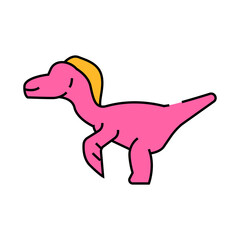 Fototapeta premium deinonychus dinosaur animal line icon vector. deinonychus dinosaur animal sign. isolated symbol illustration