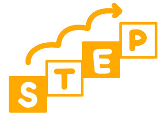 矢印のステップアップのイラスト