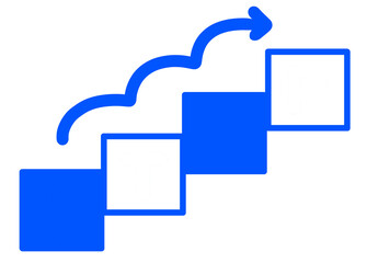 矢印のステップアップのイラスト