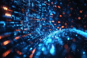 Obraz premium Digital Technology background of data and network created with Generative AI
