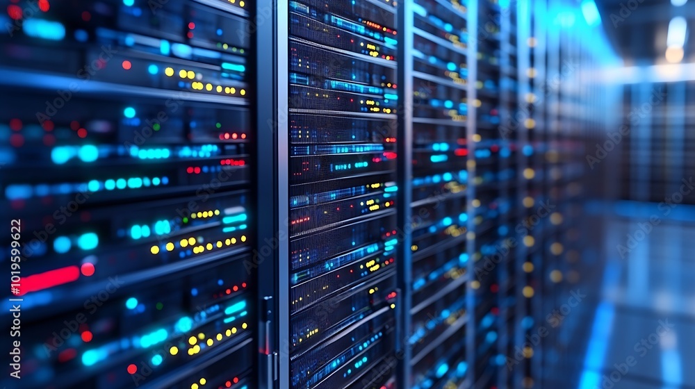 Fototapete Data exchange digital technology background software development cloud computing Business Intelligence global network Data analysis technician team computer programming internet techno : Generative AI