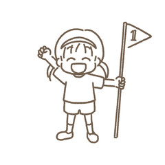 運動会のかけっこで一等賞を獲った女の子