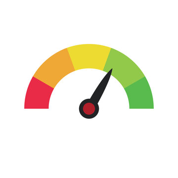 Speedometer gauge meter icons. Vector scale, level of performance. Speed indicator .Infographic of risk, gauge, score progress