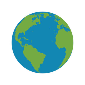 Planet earth globe flat illustration icon Earth day flat symbol