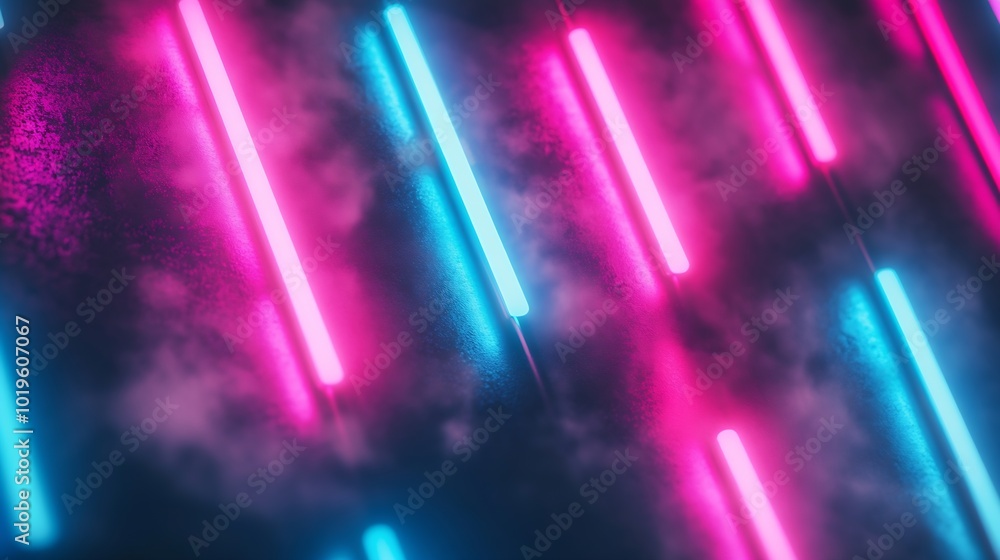 Leinwandbilder neon design elements lights glow and flash technology abstract background high quality photo : gener