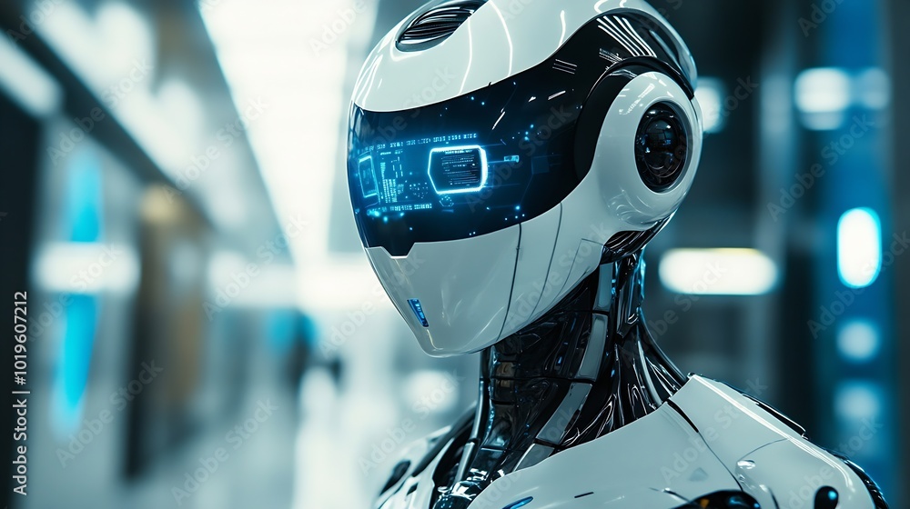 Fototapete Ai technology Artificial Intelligence man using technology smart robot AI artificial intelligence by enter command prompt for generates something Futuristic technology transformation C : Generative AI
