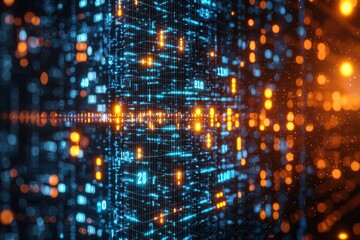 Obraz premium Digital Technology background of data and network created with Generative AI