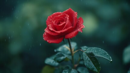 Red rose roses flowers red flowers nature photography nature photos red and green flower with green background aesthetic photos vintage photography closeup : Generative AI