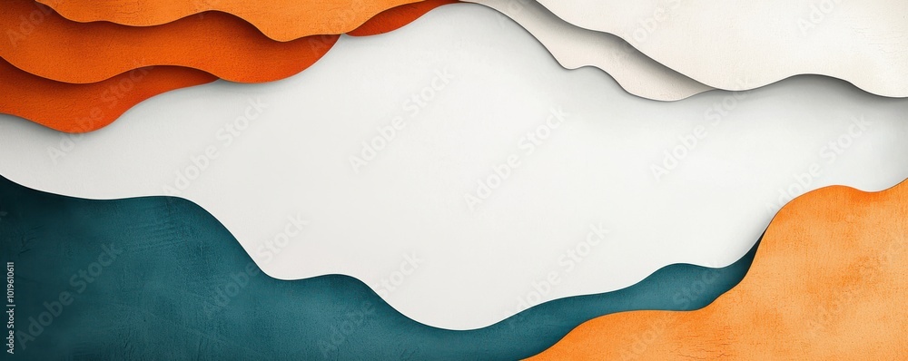 Poster abstract multi-layered paper texture with vibrant colors on a white background, ideal for design and
