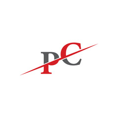 Minimalist PC Logo with Dynamic Diagonal Line