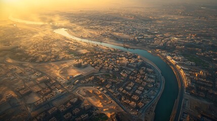 Arial view of Riyadh City Saudi Arabia : Generative AI