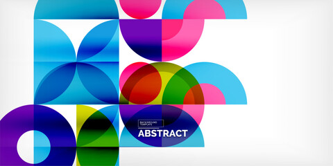 Fototapeta premium Colorful circle abstract background. Template for wallpaper, banner, presentation, background