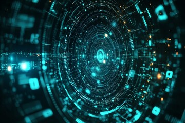 Digital Technology background of data and network created with Generative AI