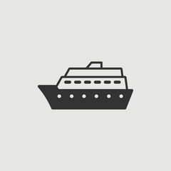 Vector Simple Isolated Cruise Ship Icon