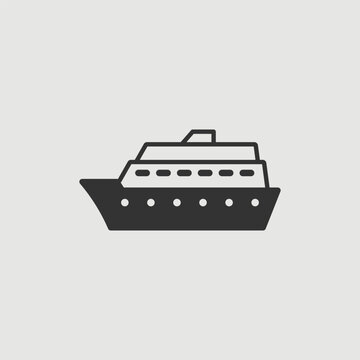 recommend clip art: Vector Simple Isolated Cruise Ship Icon
