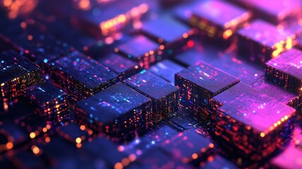 Abstract Geometric Pattern with Shimmering Lights