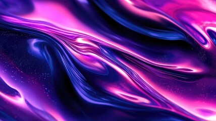 Fototapeta premium Abstract Swirling Liquid with Pink and Blue Hues and Sparkles