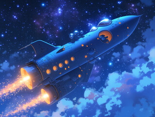Fototapeta premium spaceship in the sky