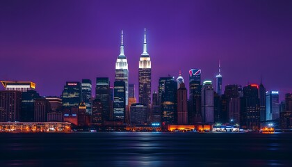 city skyline at night