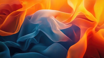 Obraz premium Abstract Close-Up of Wavy, Colorful, Textured Fabric