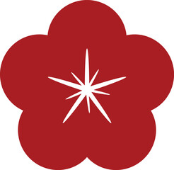flat design ar red flower icon 