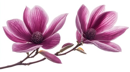 Purple magnolia flower Magnolia felix isolated on white background with clipping path : Generative AI
