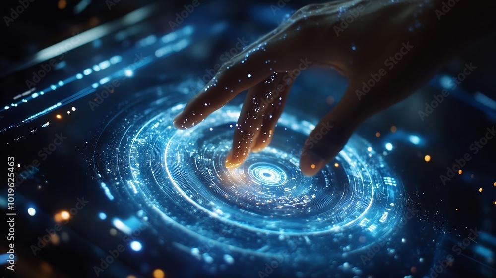 Poster Engineers use AI artificial intelligence to inspect wind turbines and analyze the data of the electricity generated using hologram HUD Clean energy technology and renewable energy : Generative AI