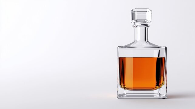 Elegant Glass Bottle with Dark Amber Liquid