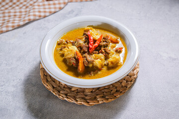 Indonesian Food Tongseng on white plate