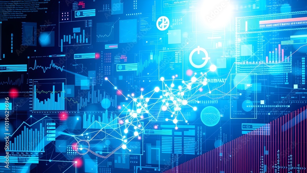 Poster digital data visualization network analytics display