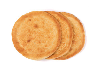 naan bread isolated on white background.  Traditional food in Xinjiang, China