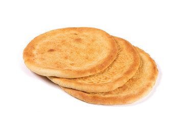 naan bread isolated on white background.  Traditional food in Xinjiang, China