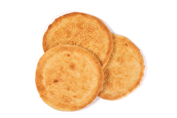 naan bread isolated on white background.  Traditional food in Xinjiang, China