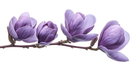 Purple magnolia flower Magnolia felix isolated on white background with clipping path : Generative...