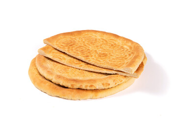 naan bread isolated on white background.  Traditional food in Xinjiang, China