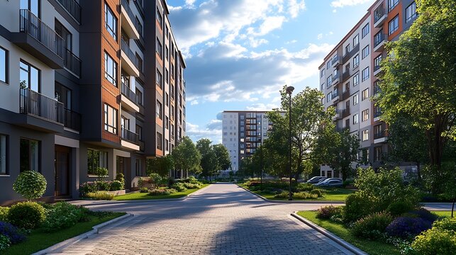 Apartment building mockup space and advertising billboard commercial housing and real estate in city Empty poster for property marketing branding and communication with announcement in : Generative AI