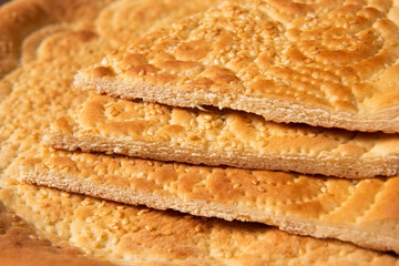 close up of baking naan bread, Traditional food in Xinjiang, China