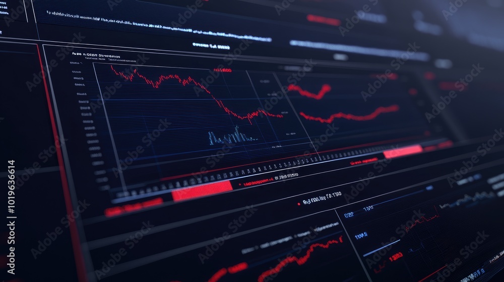Aufkleber data analysis on modern financial dashboard display