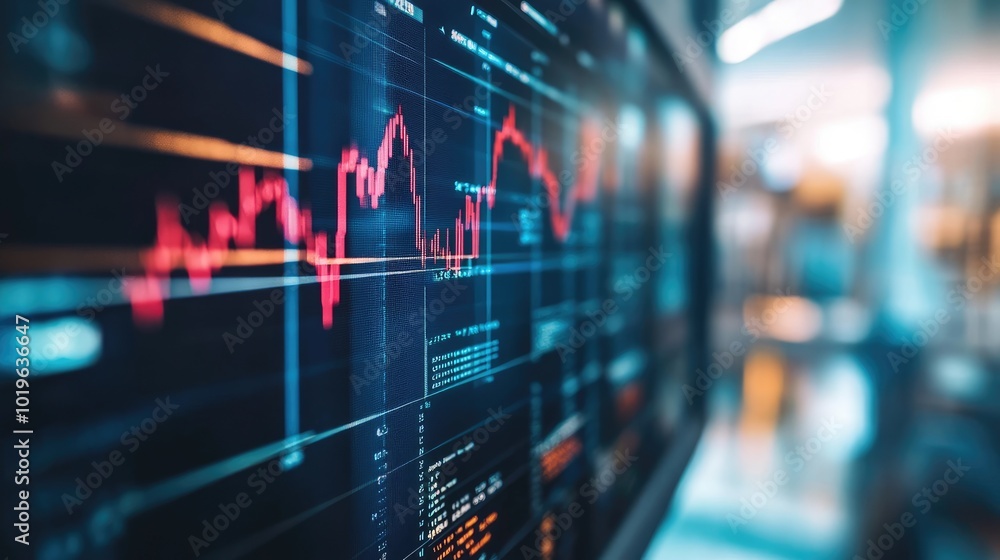 Poster data visualization on digital interface with graphs