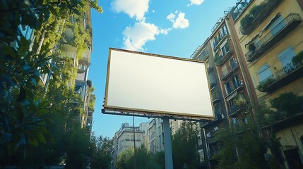 Fototapeta premium Billboard in the Garibaldi District in Milan : Generative AI