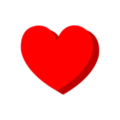 red heart isolated on white